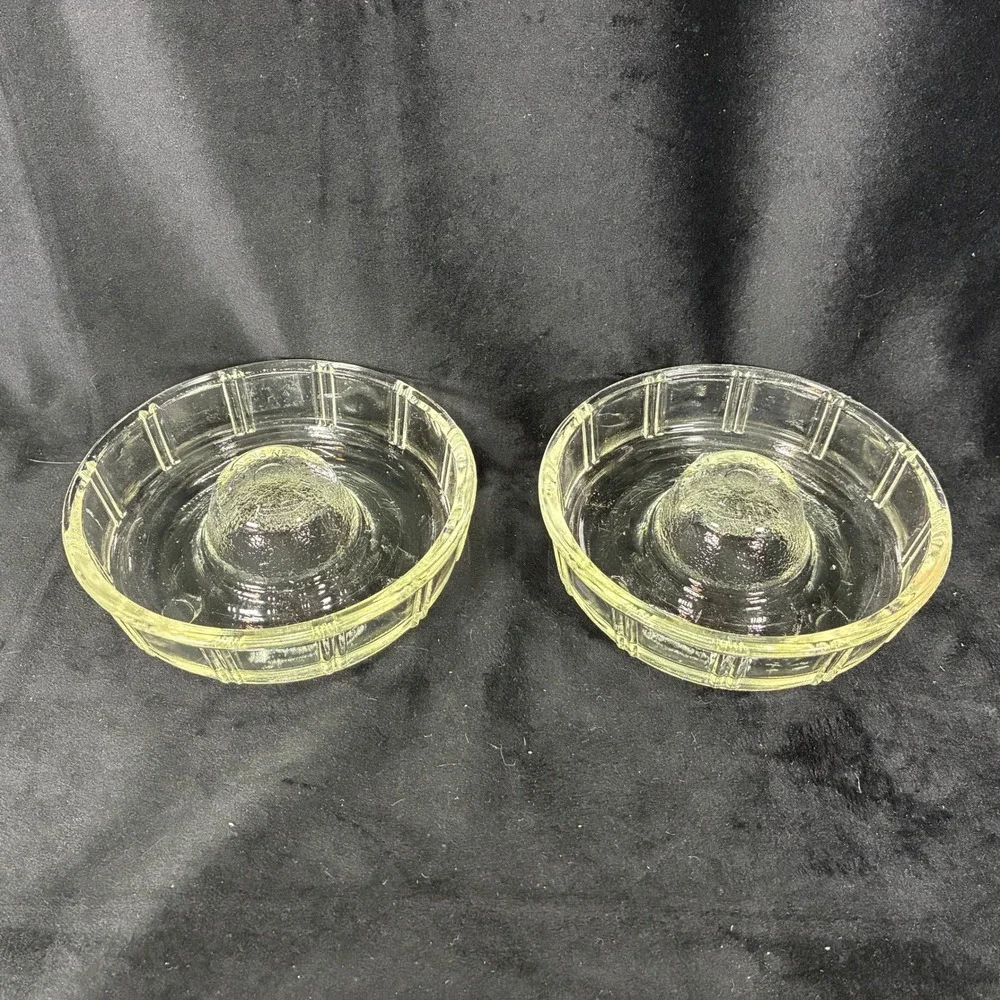 Vintage Little Princess Clear Glass Mini Bundt Pan Jello Mold Set of 2